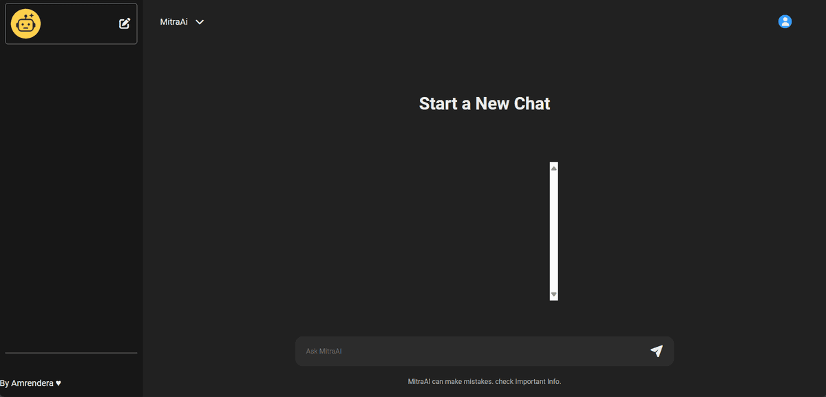 Screenshot of Mitra AI - Personal AI Assistant - AI/Web Application